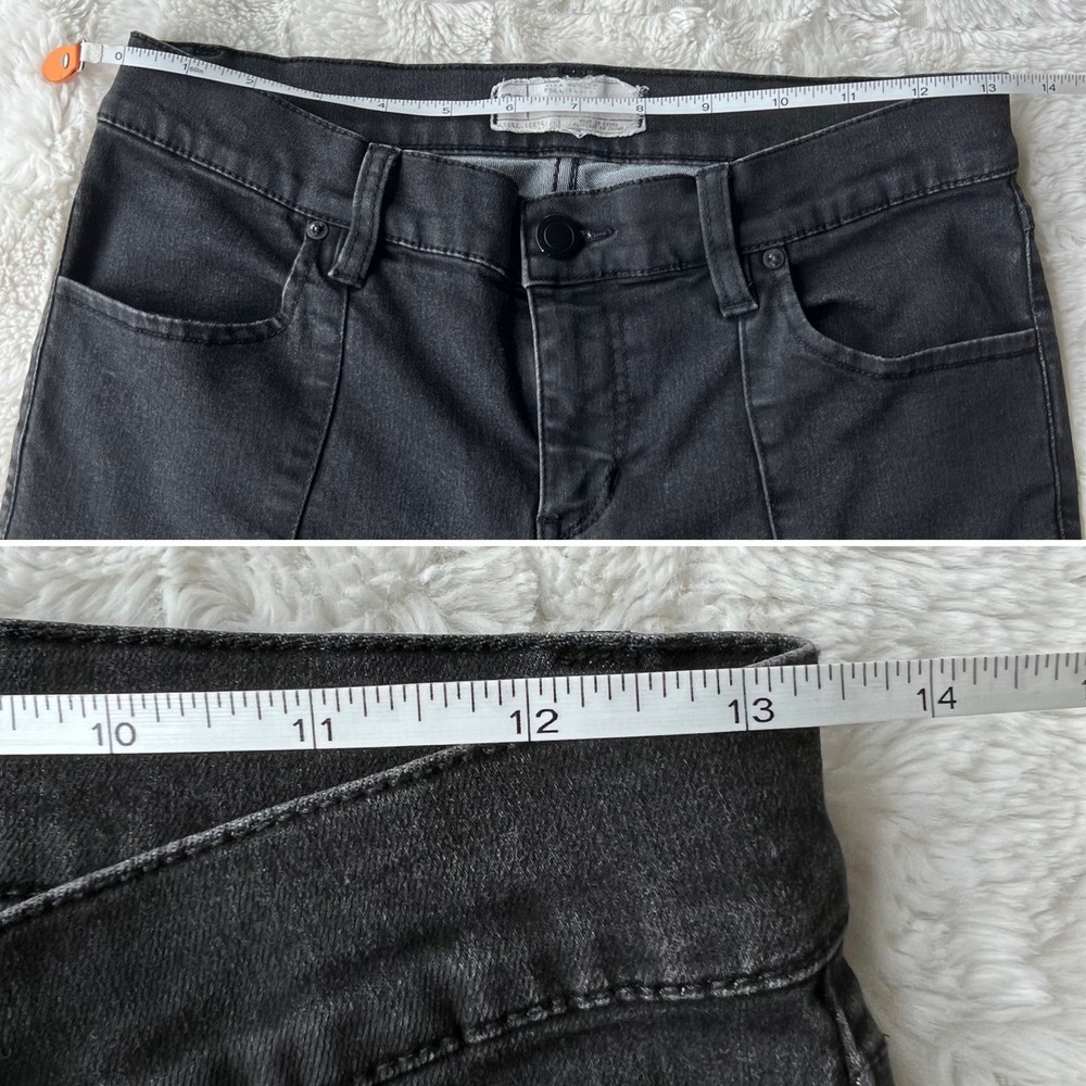 Free People Washed Black Moto Skinny Jeans 27 - Picture 9 of 10